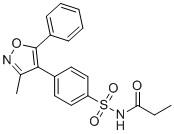 CAS # 477594-28-8, Parecoxib Impurity 27, N-[4-(3-methyl-5-phenyl-1,2-oxazol-4-yl)phenyl]sulfonylpropanamide