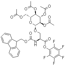 CAS # 478062-63-4, N-[(9H-Fluoren-9-ylmethoxy)carbonyl]-O-(2,3,4,6-tetra-O-acetyl-beta-D-glucopyranosyl)-L-serine pentafluorophenyl ester