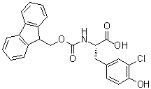 structure of CAS# 478183-58-3, 3-氯-N-[芴甲氧羰基]-L-酪氨酸