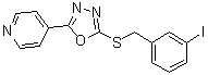 structure of CAS# 478482-75-6, 4-[5-[[(3-碘苯基)甲基]硫基]-1,3,4-恶二唑-2-基]吡啶