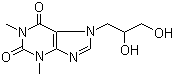 CAS # 479-18-5, Diprophylline, 7-(2,3-Dihydroxypropyl)theophylline, 7-(2,3-Dihydroxypropyl)-1,3-dimethyl-purine-2,6-dione