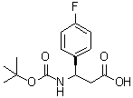 structure of CAS# 479064-94-3, (betaR)-beta-[[(1,1-Dimethylethoxy)carbonyl]amino]-4-fluorobenzenepropanoic acid