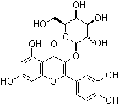 CAS # 482-36-0, Hyperoside, Quercetin 3-D-galactoside, Hyperin, 2-(3,4-Dihydroxyphenyl)-3-(beta-D-galactopyranosyloxy)-5,7-dihydroxy-4H-1-benzopyran-4-one