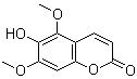 CAS # 486-28-2, Fraxinol, 5,7-Dimethoxy-6-hydroxycoumarin, 6-Hydroxy-5,7-dimethoxy-2H-1-benzopyran-2-one