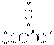 CAS # 486427-17-2, (3-Chlorophenyl)[3,4-dihydro-6,7-dimethoxy-1-[(4-methoxyphenoxy)methyl]-2(1H)-isoquinolinyl]methanone