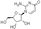 2-Amino-1-beta-D-ribofuranosyl-4(1H)-pyrimidinone molecular structure (CAS 489-59-8)