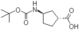 (1R,3R)-N-Boc-1-aminocyclopentane-3-carboxylic acid molecular structure (CAS 489446-85-7)