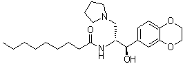 structure of CAS# 491833-30-8, N-[(1R,2R)-1-(2,3-Dihydrobenzo[b][1,4]dioxin-6-yl)-1-hydroxy-3-(pyrrolidin-1-yl)propan-2-yl]nonanamide