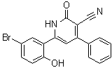 structure of CAS# 491871-58-0, 3-氰基-4-苯基-6-(3-溴-6-羟基苯基)-2(1H)-吡啶酮