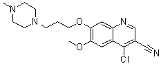 structure of CAS# 492444-39-0, 4-氯-3-氰基-6-甲氧基-7-[3-(4-甲基哌嗪-1-基)丙氧基]喹啉