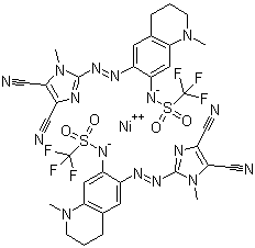 CAS # 494197-74-9, Bis[N-[6-[2-(4,5-dicyano-1-methyl-1H-imidazol-2-yl-N3)diazenyl-N1]-1,2,3,4-tetrahydro-1-methyl-7-quinolinyl]-1,1,1-trifluoromethanesulfonamidato-N]nickel