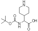 structure of CAS# 494210-73-0, alpha-[[叔丁氧羰基]氨基]-4-哌啶乙酸