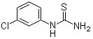 CAS # 4947-89-1, 3-Chlorophenylthiourea, (m-Chlorophenyl)thiourea, 1-(m-Chlorophenyl)thiourea, 1-(3-Chlorophenyl)thiourea, N-(3-Chlorophenyl)thiourea, NSC 164965, m-Chlorophenylthiourea