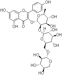 CAS # 496066-82-1, Helieianeoside A, 5,7-Dihydroxy-2-(4-hydroxyphenyl)-3-[(O-beta-D-xylopyranosyl-(1-6)-O-beta-D-glucopyranosyl-(1-2)-6-deoxy-alpha-L-mannopyranosyl)oxy]-4H-1-benzopyran-4-one