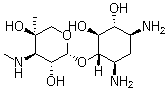 CAS # 49751-51-1, Garamine, 2-Deoxy-6-O-[3-deoxy-4-C-methyl-3-(methylamino)-beta-L-arabinopyranosyl]-D-streptamine