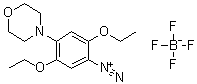 CAS # 4979-72-0, 2,5-Diethoxy-4-(4-morpholinyl)benzenediazonium tetrafluoroborate, 2,5-Diethoxy-4-morpholinobenzenediazonium borofluoride, 2,5-Diethoxy-4-morpholinobenzenediazonium fluoroborate, 2,5-Diethoxy-p-morpholinobenzenediazonium tetrafluoroborate