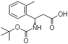 CAS # 499995-74-3, Boc-2-Methyl-D-beta-phenylalanine, Boc-(S)-3-Amino-3-(2-methylphenyl)propionic acid
