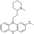CAS 登录号：50-52-2, 硫利达嗪, 甲硫达嗪, 10-[2-(1-甲基-2-哌啶基)乙基]-2-甲硫基-10H-吩噻嗪