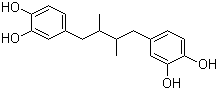 CAS # 500-38-9, Nordihydroguaiaretic acid, 1,4-Bis(3,4-dihydroxyphenyl)-2,3-dimethylbutane, NDGA