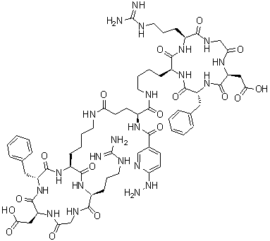CAS # 500166-11-0, 5,5'-[N-[(6-Hydrazinyl-3-pyridinyl)carbonyl]-L-glutamoyl]bis-cyclo(L-arginylglycyl-L-alpha-aspartyl-D-phenylalanyl-L-lysyl)