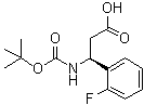structure of CAS# 500770-71-8, (betaS)-beta-[[叔丁氧羰基]氨基]-2-氟苯丙酸
