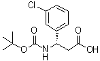 structure of CAS# 500770-74-1, (betaS)-3-氯-beta-[[叔丁氧羰基]氨基]苯丙酸