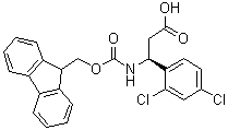 structure of CAS# 501015-34-5, (betaS)-2,4-二氯-beta-[[(9H-芴-9-基甲氧基)羰基]氨基]苯丙酸
