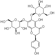 (2S)-6,7-Bis(beta-D-glucopyranosyloxy)-2,3-dihydro-5-hydroxy-2-(4-hydroxyphenyl)-4H-1-benzopyran-4-one molecular structure (CAS 501434-65-7)