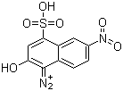 CAS # 50412-00-5, 6-Nitro-1-diazo-2-naphthol-4-sulfonic acid, 1-Diazo-2-naphthol-6-nitro-4-sulfonicacid, 2-Hydroxy-6-nitro-4-sulfo-1-naphthalenediazonium