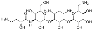 CAS 登录号：50725-25-2, (2S)-4-氨基-N-[(2S,4S,5S)-2-[(1S,4S,6R)-4,6-二氨基-3-[(2R,5S)-6-(氨基甲基)-3,4,5-三羟基四氢吡喃-2-基]氧基-2-羟基环己基]氧基-3,5-二羟基-6-(羟基甲基)四氢吡喃-4-基]-2-羟基丁烷酰胺