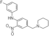 CAS # 509093-96-3, N-(3-Fluorophenyl)-2-nitro-4-(1-piperidinylmethyl)benzenamine, (3-Fluorophenyl)[2-nitro-4-[(piperidin-1-yl)methyl]phenyl]amine
