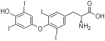 CAS # 51-49-0, D-Thyroxine, D-2-Amino-3-[4-(4-hydroxy-3,5-diiodo-phenoxy)-3,5-diiodo-phenyl]-propanoic acid