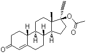 CAS # 51-98-9, 19-Norethindrone acetate, 17a-Ethynyl-19-nortestosterone 17b-acetate, 17-Hydroxy-19-nor-17a-4-pregnen-20-yn-3-one acetate