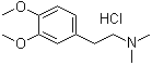 CAS # 51012-67-0, 3,4-Dimethoxy-N,N-dimethylbenzeneethanamine hydrochloride, NSC 609249