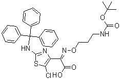 CAS 登录号：511523-12-9, (alphaZ)-5-氯-alpha-[[3-[[(1,1-二甲基乙氧基)羰基]氨基]丙氧基]亚氨基]-2-[(三苯基甲基)氨基]-4-噻唑乙酸
