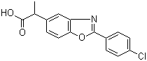 CAS # 51234-28-7, Benoxaprofen, Oraflex, 2-(4-Chlorophenyl)-alpha-methyl-5-benzoxazoleacetic acid