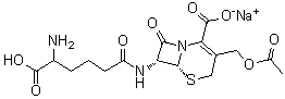 [6R-(6alpha,7beta)]-3-[(Acetyloxy)methyl]-7-[(5-amino-5-carboxy-1-oxopentyl)amino]-8-oxo-5-thia-1-azabicyclo[4.2.0]oct-2-ene-2-carboxylic acid monosodium salt molecular structure (CAS 51263-08-2)