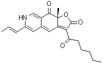 CAS # 514-66-9, (9aR)-9a-Methyl-3-(1-oxohexyl)-6-(1E)-1-propen-1-ylfuro[3,2-g]isoquinoline-2,9(7H,9aH)-dione, Rubropunctamine