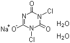 structure of CAS# 51580-86-0, Sodium dichloroisocyanurate dihydrate