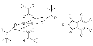 CAS # 515876-71-8, Rh2(S-TCPTTL)4, Tetrakis[mu-[(alphaS)-4,5,6,7-tetrachloro-alpha-(1,1-dimethylethyl)-1,3-dihydro-1,3-dioxo-2H-isoindole-2-acetato]]dirhodium