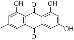 CAS # 518-82-1, Emodin, 1,3,8-Trihydroxy-6-methylanthraquinone, 6-Methyl-1,3,8-trihydroxyanthraquinone, C.I. 75440, C.I. Natural Yellow 14