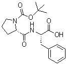 structure of CAS# 52071-65-5, 1-[(1,1-Dimethylethoxy)carbonyl]-L-prolyl-L-phenylalanine