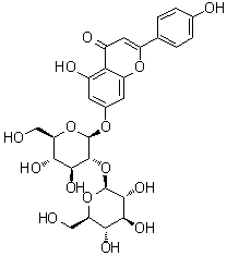 CAS # 52073-83-3, Apigenin 7-O-sophoroside, 7-[(2-O-beta-D-Glucopyranosyl-beta-D-glucopyranosyl)oxy]-5-hydroxy-2-(4-hydroxyphenyl)-4H-1-benzopyran-4-one, Apigenin 7-O-(beta-D-glucopyranosyl-2-glucopyranoside)