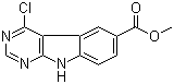 CAS # 521286-75-9, 4-Chloro-9H-pyrimido[4,5-b]indole-6-carboxylic acid methyl ester, 4-Chloro-1H-pyrimido[4,5-b]indole-6-carboxylic acid methyl ester