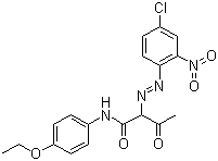 CAS 登录号：52320-66-8, 颜料黄 75, 2-((4-氯-2-硝基苯基)偶氮)-N-(4-乙氧基苯基)-3-氧代丁酰胺
