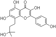 CAS # 5240-95-9, Noricaritin, 3,4',5,7-Tetrahydroxy-8-(3-hydroxy-3-methylbutyl)flavone, 3,5,7-Trihydroxy-8-(3-hydroxy-3-methylbutyl)-2-(4-hydroxyphenyl)-4H-1-benzopyran-4-one