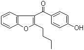 CAS # 52490-15-0, 2-Butyl-3-(4-hydroxybenzoyl)benzofuran, 2-Butyl-3-benzofuranyl p-hydroxyphenyl ketone, (2-Butyl-3-benzofuranyl)(4-hydroxyphenyl)-methanone