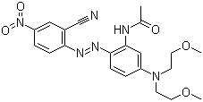 CAS # 52549-57-2, Disperse Violet 77, N-[5-[Bis(2-methoxyethyl)amino]-2-[(2-cyano-4-nitrophenyl)azo]phenyl]acetamide