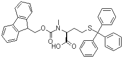 structure of CAS# 526210-71-9, N-[(9H-Fluoren-9-ylmethoxy)carbonyl]-N-methyl-S-(triphenylmethyl)-L-homocysteine