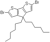 structure of CAS# 528570-55-0, 2,6-Dibromo-4,4-dihexyl-4H-cyclopenta[2,1-b:3,4-b']dithiophene